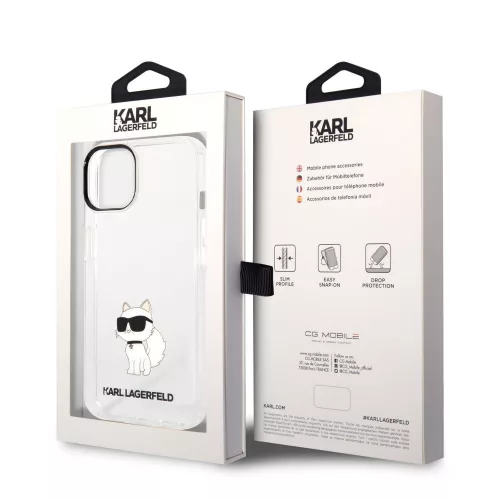 Karl Lagerfeld IML Choupette NFT Apple iPhone 14 (6.1) hátlapvédő tok átlátszó (KLHCP14SHNCHTCT)