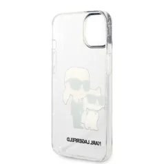   Karl Lagerfeld IML Glitter Karl and Choupette NFT Apple iPhone 14 (6.1) hátlapvédő tok átlátszó (KLHCP14SHNKCTGT)