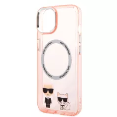   Karl Lagerfeld MagSafe Karl and Choupette Apple iPhone 14 (6.1) hátlapvédő tok pink (KLHMP14SHKCP)