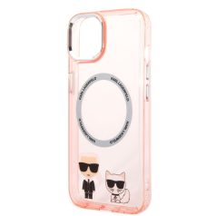   Karl Lagerfeld MagSafe Karl and Choupette Apple iPhone 14 Plus (6.7) hátlapvédő tok pink (KLHMP14MHKCP)