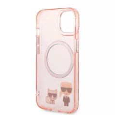   Karl Lagerfeld MagSafe Karl and Choupette Apple iPhone 14 Plus (6.7) hátlapvédő tok pink (KLHMP14MHKCP)