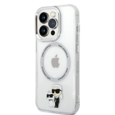   Karl Lagerfeld IML Karl and Choupette NFT MagSafe Apple iPhone 14 (6.1) hátlapvédő tok átlátszó (KLHMP14SHNKCIT)