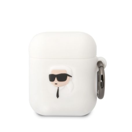 Karl Lagerfeld Logo NFT Karl Head Apple AirPods 1/2 szilikon tok fehér (KLA2RUNIKH)