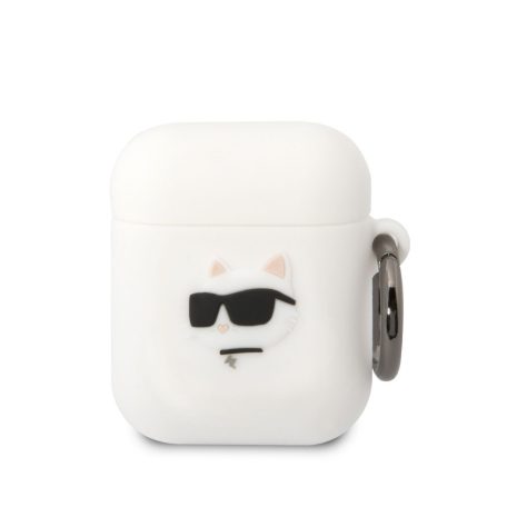 Karl Lagerfeld 3D Logo NFT Choupette Head Apple AirPods 1/2 szilikon tok fehér (KLA2RUNCHH)
