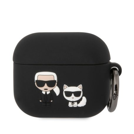 Karl Lagerfeld and Choupette Apple Airpods 3 szilikon tok fekete (KLACA3SILKCK)