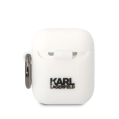   Karl Lagerfeld and Choupette Apple AirPods 1/2 szilikon tok fehér (KLACA2SILKCW)