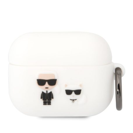 Karl Lagerfeld and Choupette Apple Airpods Pro szilikon tok fehér (KLACAPSILKCW)