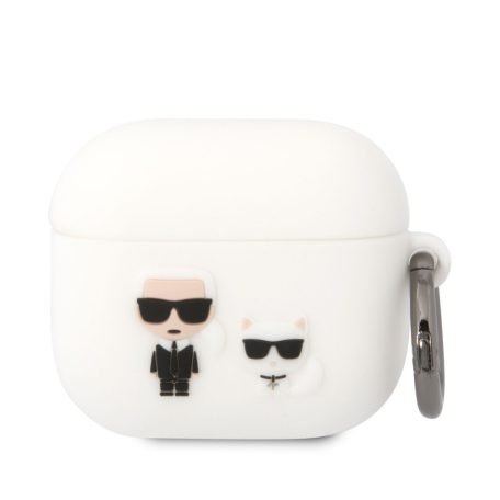 Karl Lagerfeld and Choupette Apple Airpods 3 szilikon tok fehér (KLACA3SILKCW)