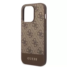   Guess Apple iPhone 14 Pro (6.1) 4G Stripe hátlapvédő tok barna (GUHCP14LG4GLBR)