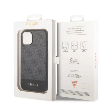 Guess Apple iPhone 14 Plus (6.7) 4G Stripe hátlapvédő tok szürke (GUHCP14MG4GLGR)