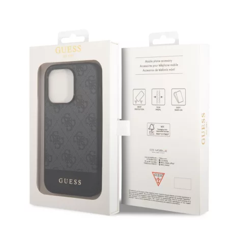 Guess Apple iPhone 14 Pro (6.1) 4G Stripe hátlapvédő tok szürke (GUHCP14LG4GLGR)