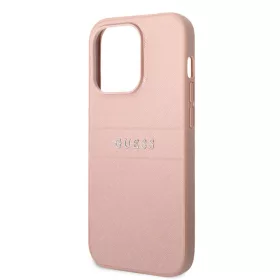   Guess Apple iPhone 14 Pro Max (6.7) PU Leather Saffiano hátlapvédő tok pink (GUHCP14XPSASBPI)