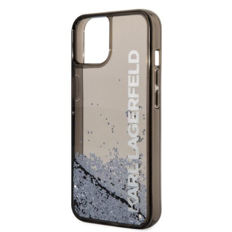 Karl Lagerfeld Translucent Liquid Glitter Apple iPhone 14 Plus (6.7) hátlapvédő tok fekete (KLHCP14MLCKVK)