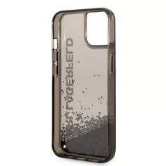   Karl Lagerfeld Translucent Liquid Glitter Apple iPhone 14 Plus (6.7) hátlapvédő tok fekete (KLHCP14MLCKVK)