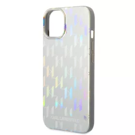   Karl Lagerfeld Iridescent Monogram Apple iPhone 14 Plus (6.7) hátlapvédő tok ezüst (KLHCP14SLGMMSV3)