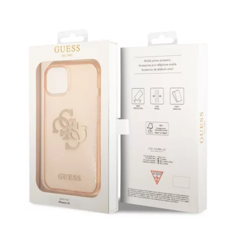 Guess Apple iPhone 14 Pro Max (6.7) Big 4G Full Glitter hátlapvédő tok arany (GUHCP14XPCUGL4GGO)