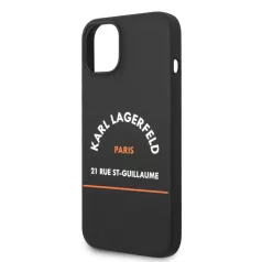   Karl Lagerfeld Rue St Guillaume Apple iPhone 14 (6.1) hátlapvédő tok fekete (KLHCP14SSRSGHLK)