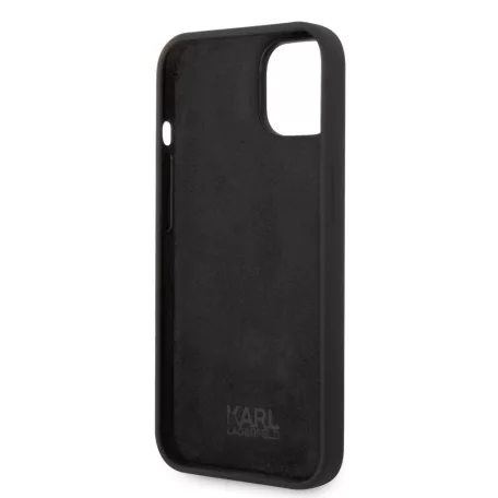 Karl Lagerfeld and Choupette Liquid Silicone Apple iPhone 14 (6.1) hátlapvédő tok fekete (KLHCP14SSSKCK)