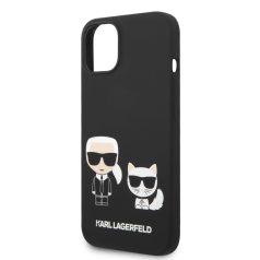   Karl Lagerfeld and Choupette Liquid Silicone Apple iPhone 14 Plus (6.7) hátlapvédő tok fekete (KLHCP14MSSKCK)