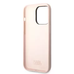   Karl Lagerfeld and Choupette Liquid Silicone Apple iPhone 14 Pro (6.1) hátlapvédő tok pink (KLHCP14LSSKCI)