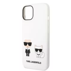   Karl Lagerfeld and Choupette Liquid Silicone Apple iPhone 14 Plus (6.7) hátlapvédő tok fehér (KLHCP14MSSKCW)