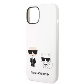   Karl Lagerfeld and Choupette Liquid Silicone Apple iPhone 14 Plus (6.7) hátlapvédő tok fehér (KLHCP14MSSKCW)