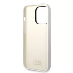   Karl Lagerfeld and Choupette Liquid Apple iPhone 14 Pro Max (6.7) hátlapvédő tok fehér (KLHCP14XSSKCW)