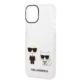   Karl Lagerfeld PC/TPU Ikonik Karl and Choupette Apple iPhone 14 (6.1) hátlapvédő tok átlátszó (KLHCP14SCKTR)