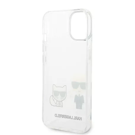 Karl Lagerfeld PC/TPU Ikonik Karl and Choupette Apple iPhone 14 (6.1) hátlapvédő tok átlátszó (KLHCP14SCKTR)