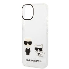   Karl Lagerfeld PC/TPU Ikonik Karl and Choupette Apple iPhone 14 Plus (6.7) hátlapvédő tok átlátszó (KLHCP14MCKTR)