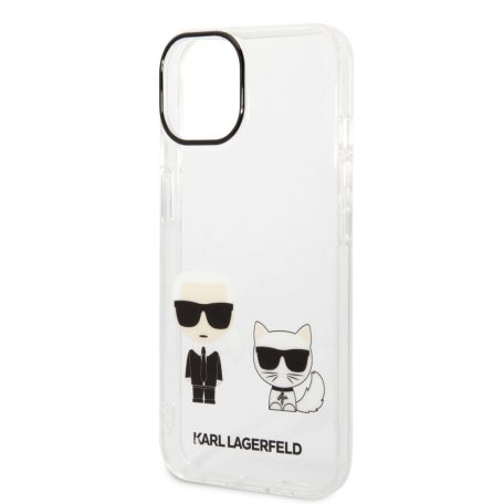 Karl Lagerfeld PC/TPU Ikonik Karl and Choupette Apple iPhone 14 Plus (6.7) hátlapvédő tok átlátszó (KLHCP14MCKTR)