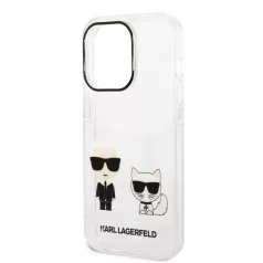   Karl Lagerfeld PC/TPU Ikonik Karl and Choupette Apple iPhone 14 Pro Max (6.7) hátlapvédő tok átlátszó (KLHCP14XCKTR)