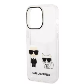   Karl Lagerfeld PC/TPU Ikonik Karl and Choupette Apple iPhone 14 Pro Max (6.7) hátlapvédő tok átlátszó (KLHCP14XCKTR)