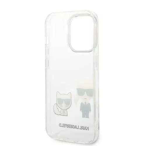 Karl Lagerfeld PC/TPU Ikonik Karl and Choupette Apple iPhone 14 Pro Max (6.7) hátlapvédő tok átlátszó (KLHCP14XCKTR)