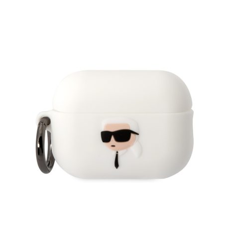 Karl Lagerfeld 3D Logo NFT Karl Head Apple Airpods Pro 2 szilikon tok fehér (KLAP2RUNIKH)