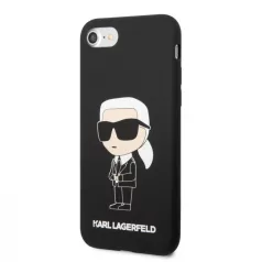   Karl Lagerfeld Liquid Silicone Ikonik NFT Apple iPhone 7 / 8 / SE2 / SE3 (4.7) hátlapvédő tok fekete (KLHCI8SNIKBCK)