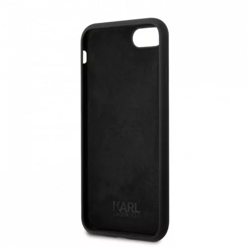Karl Lagerfeld Liquid Silicone Ikonik NFT Apple iPhone 7 / 8 / SE2 / SE3 (4.7) hátlapvédő tok fekete (KLHCI8SNIKBCK)