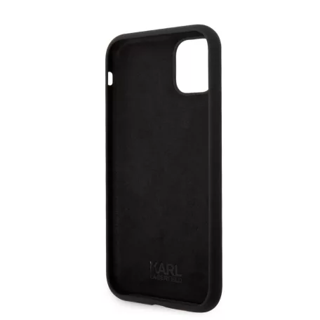 Karl Lagerfeld Apple iPhone 11 (6.1) 2019 Liquid Silicone Ikonik NFT hátlapvédő tok fekete (KLHCN61SNIKBCK)