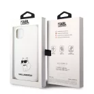 Karl Lagerfeld Liquid Silicone Choupette NFT Apple iPhone 11 (6.1) hátlapvédő tok fehér (KLHCN61SNCHBCH)