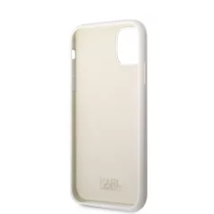   Karl Lagerfeld Liquid Silicone Choupette NFT Apple iPhone 12 / 12 Pro 2020 (6.1) hátlapvédő tok fehér (KLHCP12MSNCHBCH)