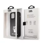 Karl Lagerfeld Liquid Silicone Choupette NFT Apple iPhone 12 / 12 Pro 2020 (6.1) hátlapvédő tok fekete (KLHCP12MSNCHBCK)