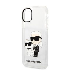   Karl Lagerfeld IML Glitter Karl and Choupette NFT Apple iPhone 11 (6.1) 2019 hátlapvédő tok átlátszó (KLHCN61SLKLRBK)