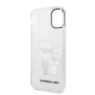 Karl Lagerfeld IML Glitter Karl and Choupette NFT Apple iPhone 11 (6.1) 2019 hátlapvédő tok átlátszó (KLHCN61SLKLRBK)