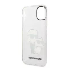   Karl Lagerfeld IML Glitter Karl and Choupette NFT Apple iPhone 11 (6.1) 2019 hátlapvédő tok átlátszó (KLHCN61SLKLRBK)