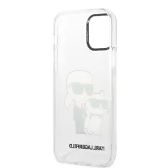   Karl Lagerfeld IML Glitter Karl and Choupette NFT Apple iPhone 12 / 12 Pro 2020 (6.1) hátlapvédő tok átlátszó (KLHCP12MHNKCTGT)