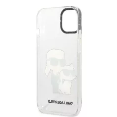  Karl Lagerfeld IML Glitter Karl and Choupette NFT Apple iPhone 13 (6.1) hátlapvédő tok átlátszó (KLHCP13MHNKCTGT)