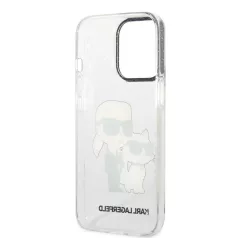   Karl Lagerfeld IML Glitter Karl and Choupette NFT Apple iPhone 13 Pro (6.1) hátlapvédő tok átlátszó (KLHCP13LHNKCTGT)