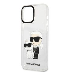   Karl Lagerfeld IML Glitter Karl and Choupette NFT Apple iPhone 13 Pro Max (6.7) hátlapvédő tok átlátszó (KLHCP13XHNKCTGT)