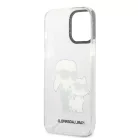 Karl Lagerfeld IML Glitter Karl and Choupette NFT Apple iPhone 13 Pro Max (6.7) hátlapvédő tok átlátszó (KLHCP13XHNKCTGT)