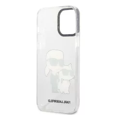   Karl Lagerfeld IML Glitter Karl and Choupette NFT Apple iPhone 13 Pro Max (6.7) hátlapvédő tok átlátszó (KLHCP13XHNKCTGT)